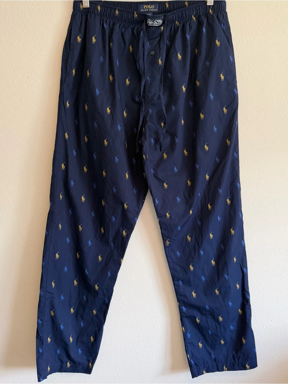 Polo by Ralph Lauren Navy Logo-Embroidered Men's Sleep Pants Navy size large